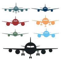 Airplane front view vector design illustration isolated on white background