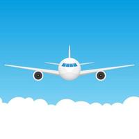 Airplane front view vector design illustration isolated on white background