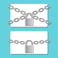 Premium Vector  Padlock and chain gray metal chain and padlock