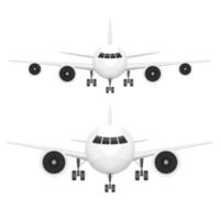 Airplane front view vector design illustration isolated on white background
