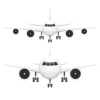 Airplane front view vector design illustration isolated on white background