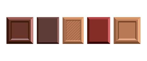 Ilustración de diseño de vector de barra de chocolate aislado sobre fondo blanco