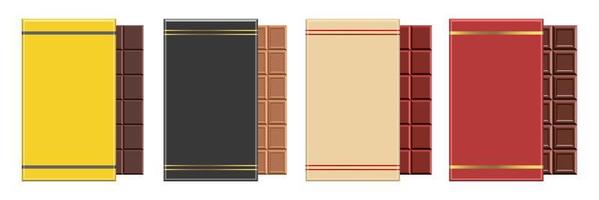 Ilustración de diseño de vector de barra de chocolate aislado sobre fondo blanco