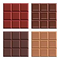 Ilustración de diseño de vector de barra de chocolate aislado sobre fondo blanco