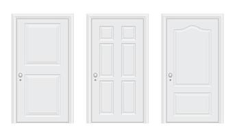 Ilustración de diseño de vector de puerta blanca realista