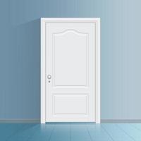 Realistic white door vector design illustration