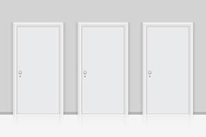 Realistic white door vector design illustration