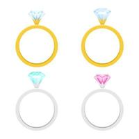 Engagement ring vector design illustration isolated on white background