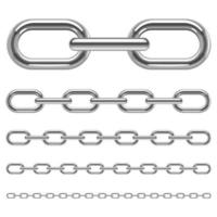 Metallic chain vector design illustration isolated on white background