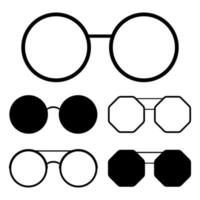 Ilustración de diseño de vector de gafas de sol hipster aislado sobre fondo blanco