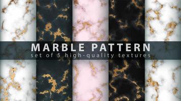 Marble texture pattern background set vector