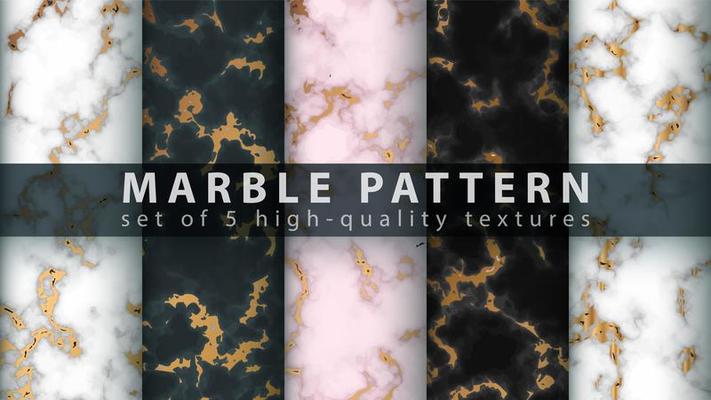 Marble texture pattern background set