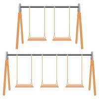 Wooden swing vector design illustration isolated on background