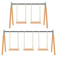 Wooden swing vector design illustration isolated on background