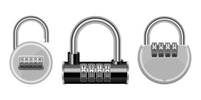 Lock set vector design illustration isolated on background