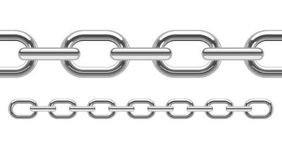 Ilustración de diseño de vector de cadena metálica aislada sobre fondo blanco