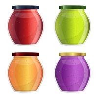 Jam jar set vector design illustration isolated on white background