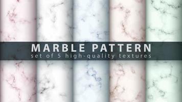 Marble texture pattern background set vector