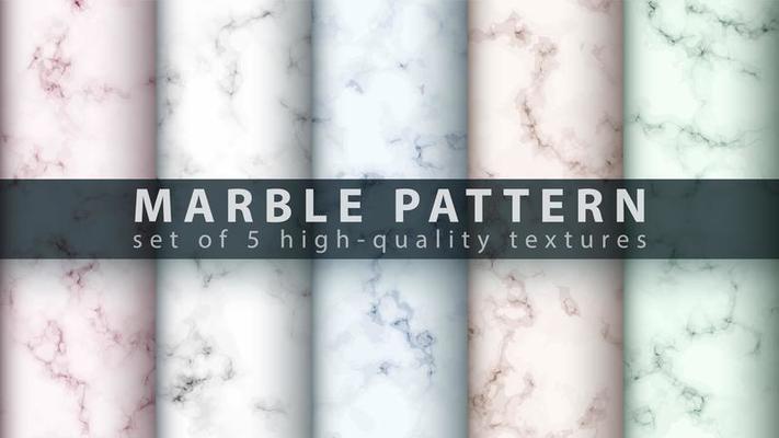 Marble texture pattern background set