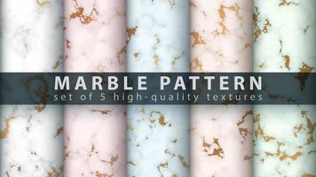 Marble texture pattern background set vector