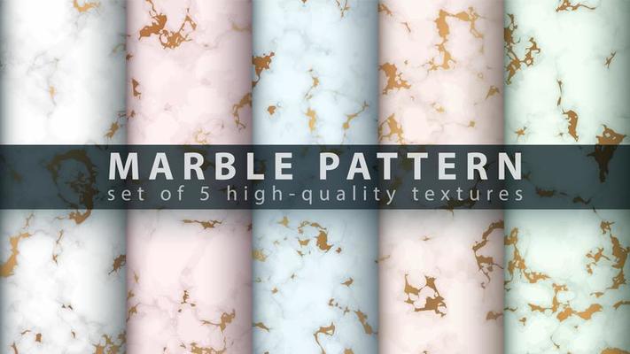 Marble texture pattern background set