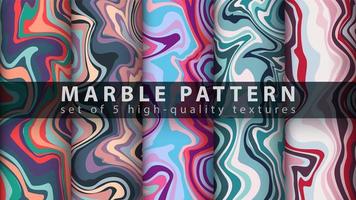 Liquid abstract texture pattern background set vector