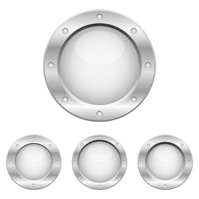 Metallic porthole set vector design illustration isolated on white background