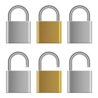 Lock set vector design illustration isolated on background