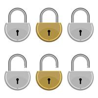 Lock set vector design illustration isolated on background