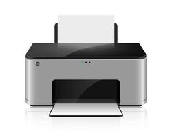 Realistic inkjet printer vector design illustration isoalted on white background