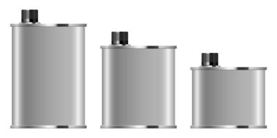 Ilustración de diseño de vector de botella metálica de aceite de motor aislado sobre fondo blanco
