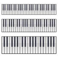 Ilustración de diseño de vector de teclado de piano aislado sobre fondo blanco
