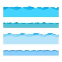 Ilustración de diseño de vector de olas de mar aislado sobre fondo blanco