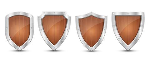 Protection metallic shield vector design illustration isolated on background
