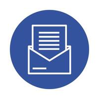 envelope mail send block style icon vector