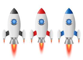 Rocket spaceship vector design illustration isolated on white background