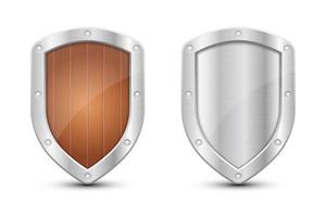 Protection metallic shield vector design illustration isolated on background