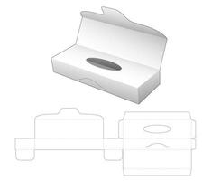 Tissue long box with flip cover die cut template vector