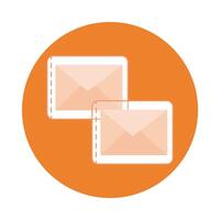 envelope mail send block style icon vector