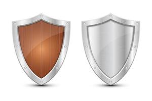 Protection metallic shield vector design illustration isolated on background