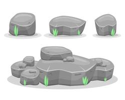 Boulder stones vector design illustration isolated on white background. Game assets