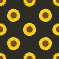 Ilustración de diseño de vector de patrones sin fisuras de girasol