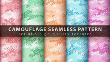 Camouflage military seamless pattern background set vector