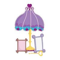 lamp key decoration ornament icons vector