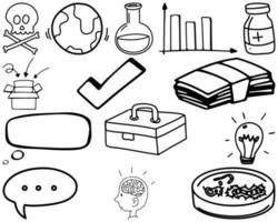 Set of item and symbol hand drawn doodle vector