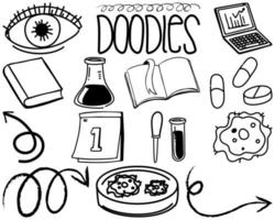 Set of item and symbol hand drawn doodle vector