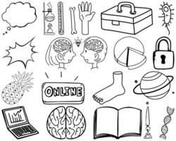 Set of item and symbol hand drawn doodle vector