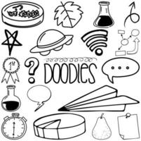 conjunto de elementos y símbolos doodle dibujado a mano vector