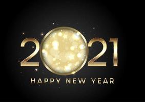 Metallic Happy New Year background vector