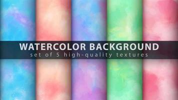 Colorful watercolor texture background set